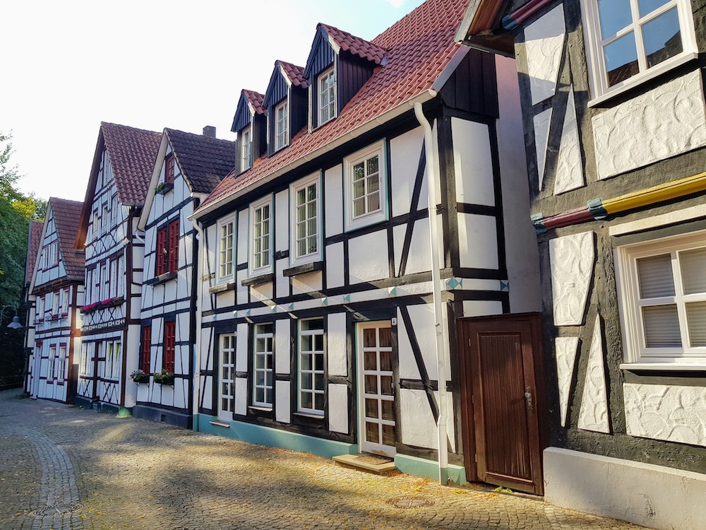 In der Altstadt von Paderborn gibt es viele schöne Fachwerkhäuser